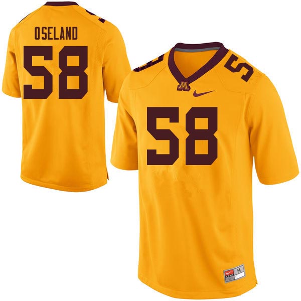 Men #58 Quinn Oseland Minnesota Golden Gophers College Football Jerseys Sale-Gold